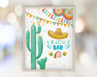 Taco Bar Sign Fiesta Theme Party Sign Pintable Taco TWOsday Fiesta Taco Bar Sign Mexican Tacos F98