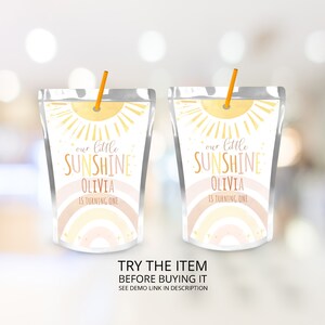 Boho Geburtstag Juice Box Label Juice Box Label bearbeitbares Juice Box Label Vorlage für Juice Box Label zum 1
