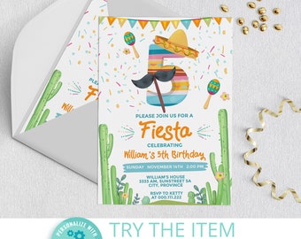 5.Geburtstags-Fiesta Einladung. Fiesta Geburtstags-Einladung F32