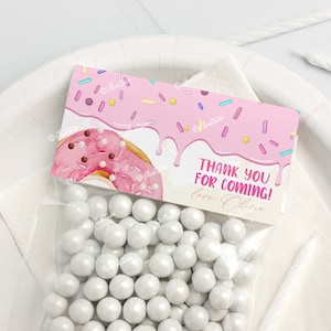 Editable Sweet One Birthday Treat Bag Two Sweet Personalized Treat Bag Topper Label Donut Custom Favor Bag Topper Sweet Favours Digital CY6
