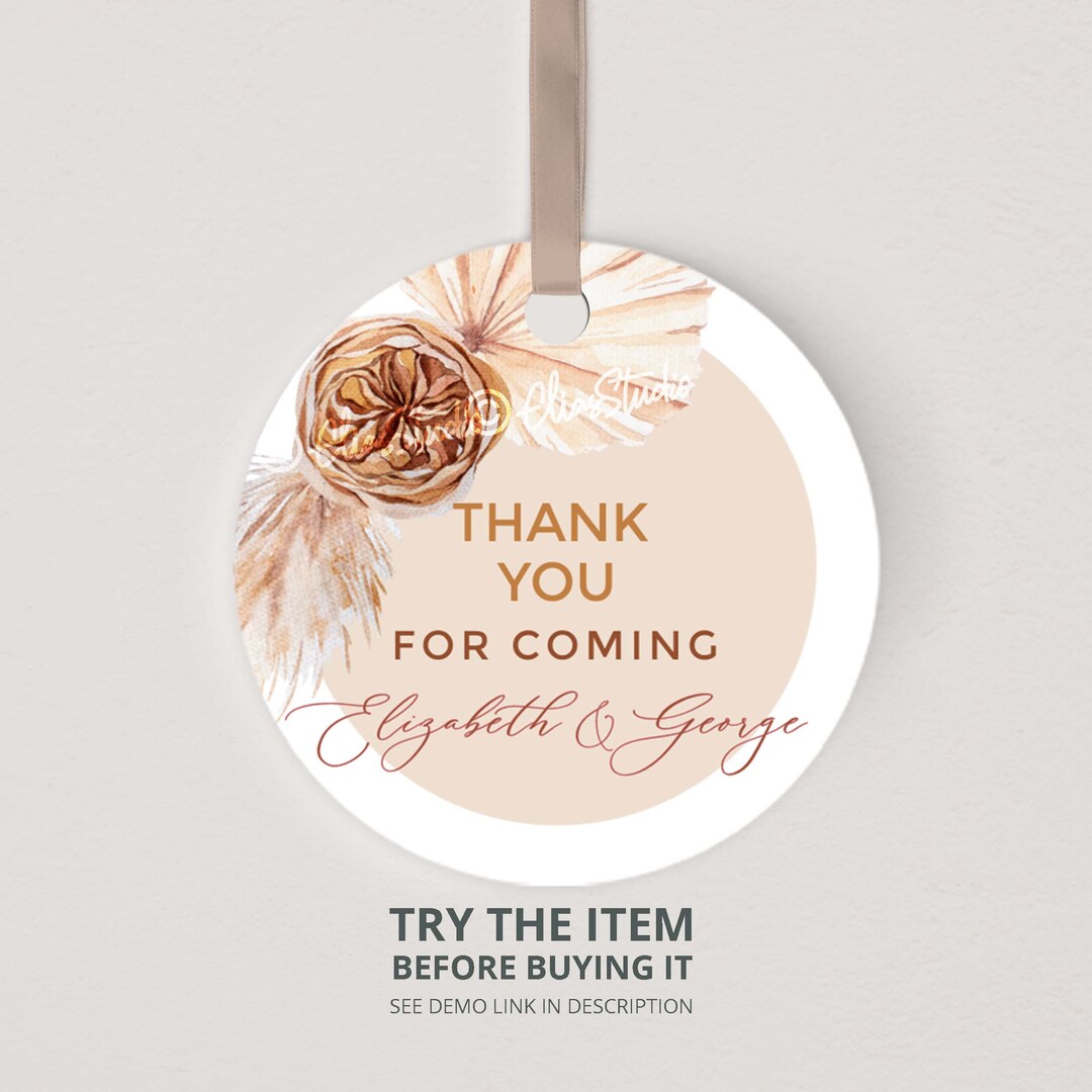 Boho Baby Shower Thank You Tags Hello Baby Boy Girl Gender Neutral Baby ...
