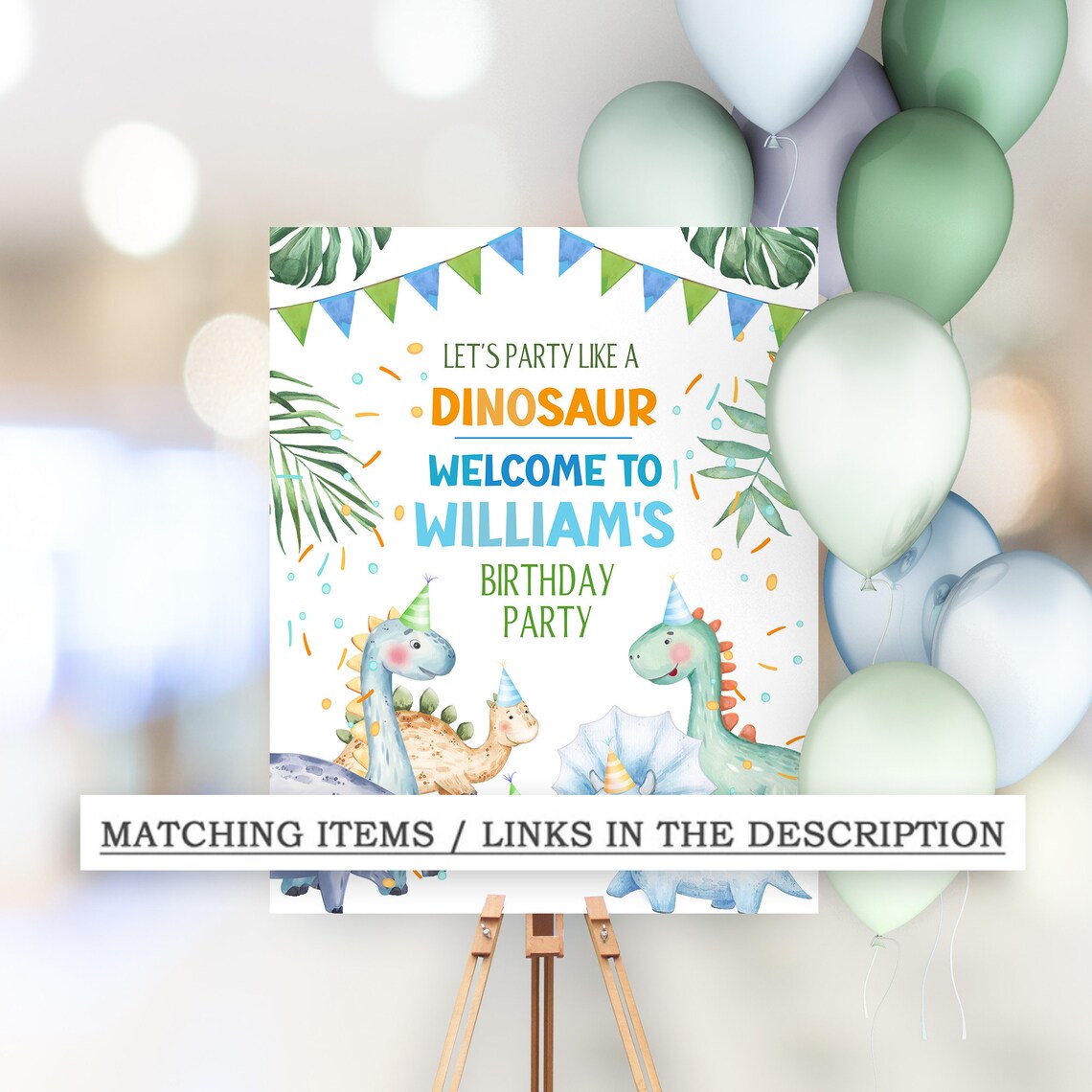 Dinosaur Boy Birthday Party Invitation Template Any Age Invite ...