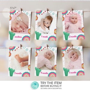 First Fiesta Birthday Decorations, Milestone Photo Banner, 1st Birthday Photo Banner, Fiesta Birthday Garland, Mexican Birthday Decor F235