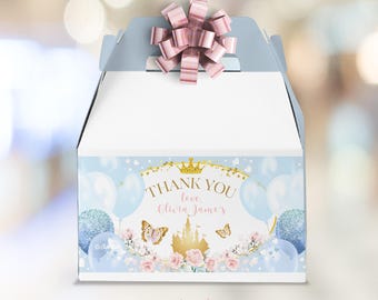 Cajas de recuerdos para fiestas de princesas reales, decoraciones para cumpleaños de niñas, etiquetas para regalos de cumpleaños de princesas, cajas de dulces PR99