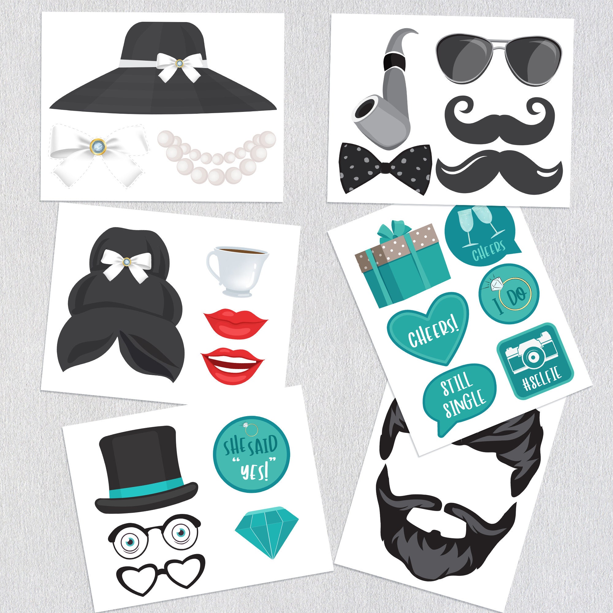 Bride and Co Photo Booth Props Bride and Co Printable Photo | Etsy