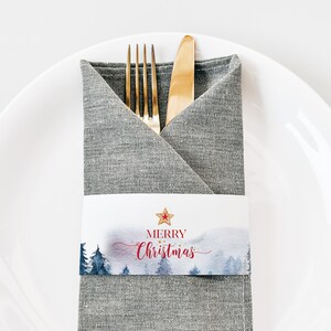 Paper Napkin Ring Template Christmas Table Decorations Christmas Tableware Napkin Holders Christmas Dinner Party, Napkin Bands
