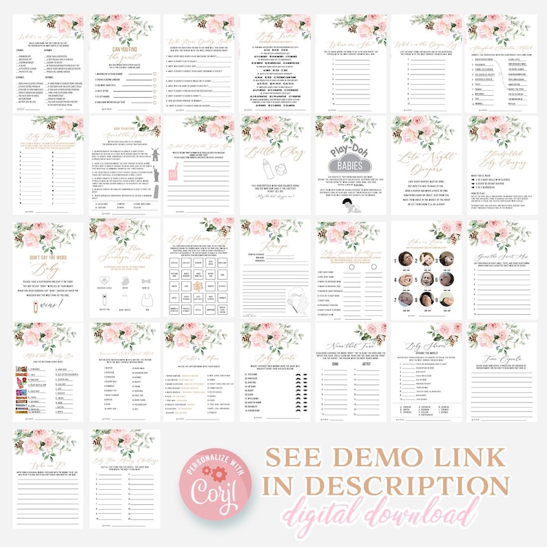 Baby It's Cold Outside Baby Shower Boho Winter Baby Shower Games, Pink