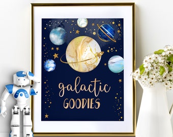 Galactic Goodies Sign Template | Space Party Snacks Sign | Outer Space Birthday Sign | Galaxy Party Decorations SP99
