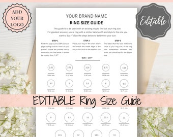 ring size guide etsy