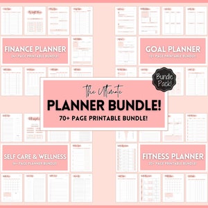 Ultimate LIFE Planner bundle! Printable Goal Planner, Finances & Budget Planner, Fitness Planner, Self Care Journal, Health Trackers, Binder