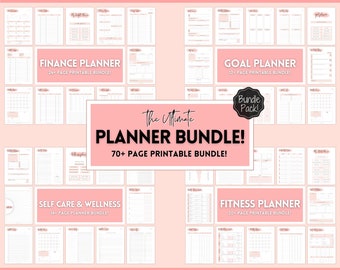 Ultimatives LIFE Planner Bundle! Druckbarer Zielplaner, Finanzen & Budgetplaner, Fitnessplaner, Self Care Journal, Health Tracker, Binder