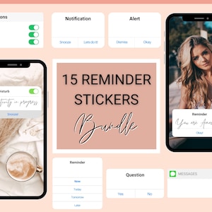 15 Blank iPhone Reminder PNG Stickers, Instagram Story Stickers, IG Stories, iPhone Notifications, Engagement Booster, Instagram stickers