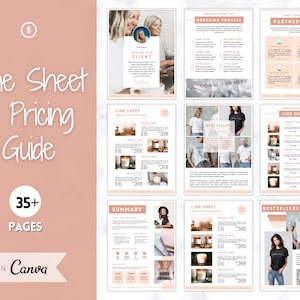 35 Editable Line Sheet Templates! Wholesale Catalog, Pricing & Services Guide, Product Sales, Price List Template, Canva Linesheet Catalogue