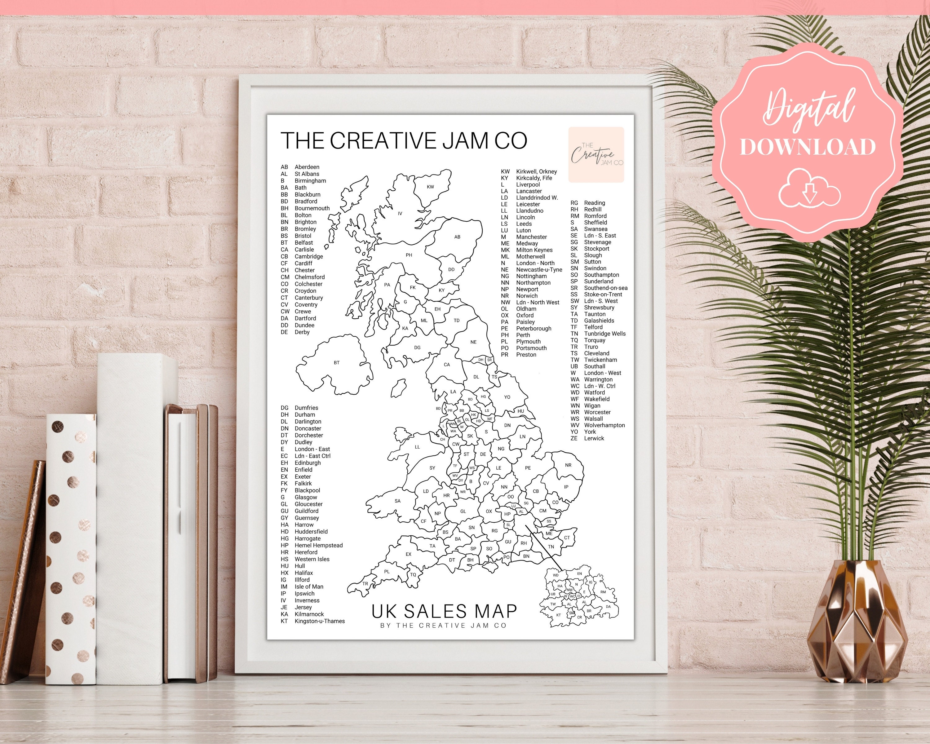 Postcode Map Personalised PERSONALISED UK Postcode Sales Map, Business Colour in Map, Etsy Sales ...