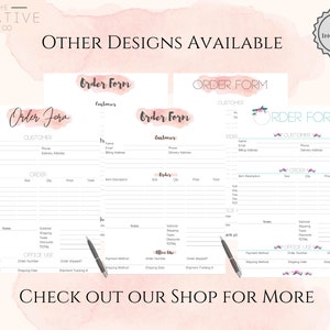 INVOICE Template & ORDER FORM Editable. Custom Receipt Printable. Sales ...