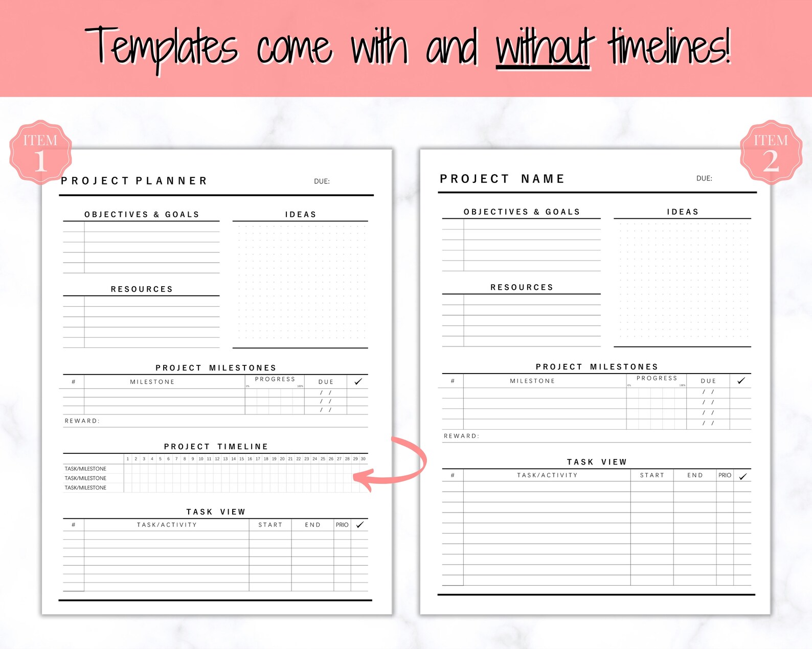 EDITABLE Project Planner Printable. Template BUNDLE, Work, Business ...
