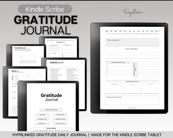 Kindle Scribe Templates, Digital Gratitude Journal, Daily Mindfulness Journal, Digital Planner, Wellness, Reflections, 366 days dairy, 2024