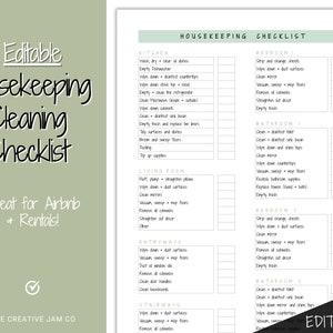 EDITABLE Housekeeping Cleaning Planner,  Cleaning Checklist, Cleaning Schedule, House Chores, Clean Routine, Professional Cleaning, Airbnb