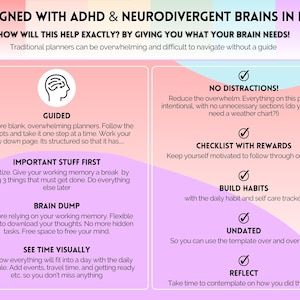 EDITABLE ADHD Digital Planner, Daily Planner Spreadsheet, Neurodivergent, Brain Dump, To Do List, Cleaning, Symptom Tracker, Google Sheets image 10