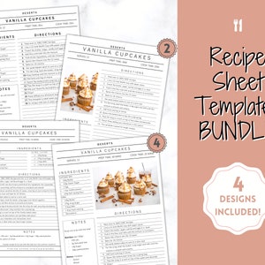 Plantilla de libro de recetas EDITABLE, Plantilla de hoja de recetas, Tarjetas de recetas, Carpeta de recetas mínima, Granja imprimible de 8.5x11, Diario del planificador de alimentos