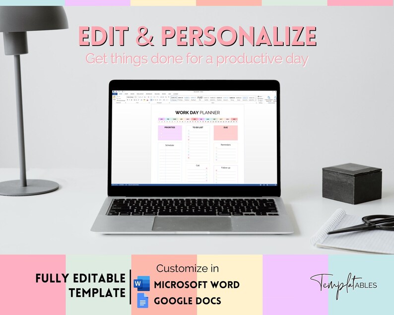 Work Day Organizer Editable Daily Planner Work From Home To Etsy Work day organizer editable daily planner work from home to etsy