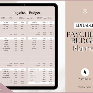 Budget by Paycheck Template, EDITABLE Paycheck Budget Planner, PDF Printable Budget Tracker, Finance Planner, Zero Based Budget Sheet Binder