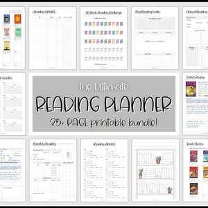 Reading Planner, Book Tracker, Printable Reading Challenge, Book Review Template, Reading Journal, Bookshelf Insert, Reading Log List
