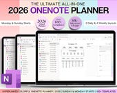 OneNote Planner, 2026 COLORFUL Digital Planner, OneNote Template, Daily, Weekly, Monthly Planning, Windows, Adhd Notebook, One Note