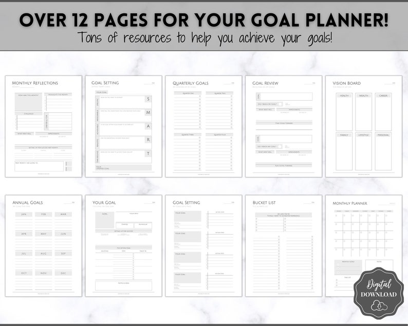 Goals Planner BUNDLE 2023 Goals Tracker SMART Goal Setting - Etsy