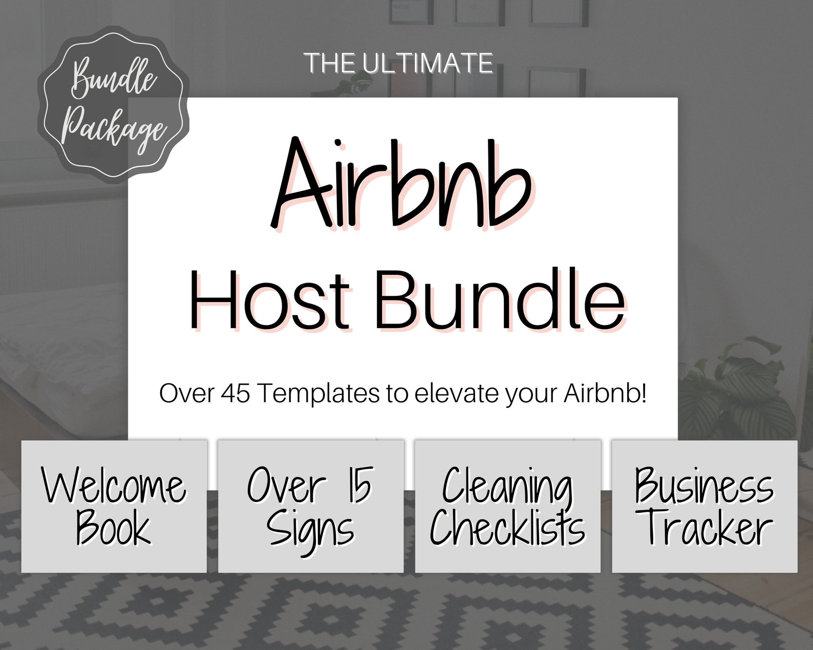 Airbnb Template BUNDLE Editable Airbnb Signs Book Etsy