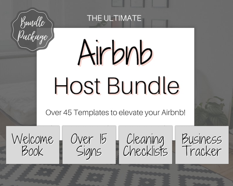 Airbnb Template BUNDLE! Editable Airbnb Signs, Welcome Book, Cleaning checklist, Business Tracker Spreadsheet, Air bnb Printables, Host VRBO 