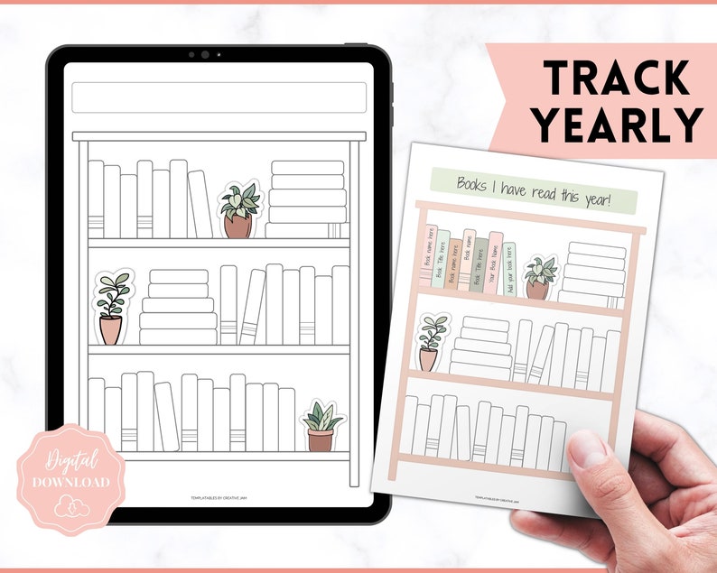 Bookshelf Reading Tracker Printable Reading Poster Book - Etsy