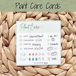 PLANT CARE CARD, Afdrukbare Plant Care Instructions Tag, Digitale Care Card, Plant Sitter Gift, Plant Planner, Planter Kamerplant Tuin Label