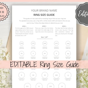 ring sizer printable ring size guide ring size chart etsy