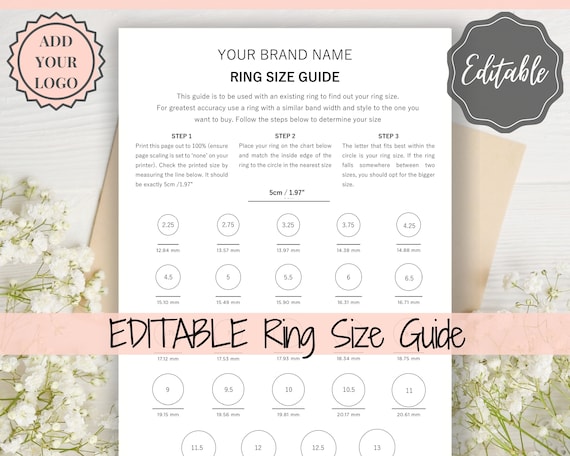 Ring Size Chart and Measuring Tools