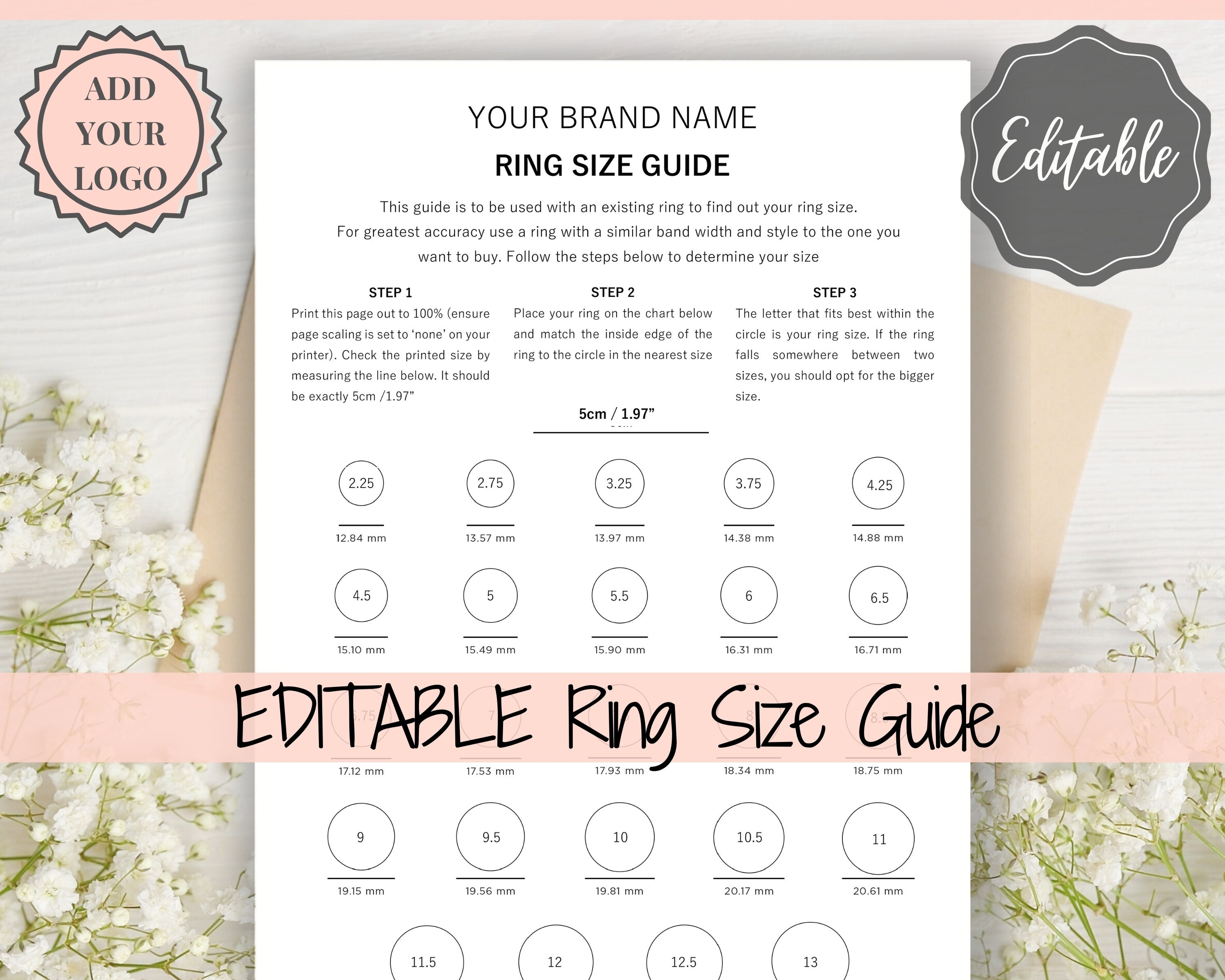 Printable Ring Size Chart - Find Your Ring Size Easy - World of Printables