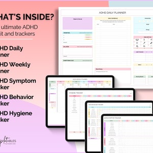 EDITABLE ADHD Digital Planner, Daily Planner Spreadsheet, Neurodivergent, Brain Dump, To Do List, Cleaning, Symptom Tracker, Google Sheets image 2