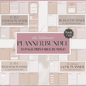 Ultimate PLANNER BUNDLE! Printable Goal Planner, Finances & Budget Planner, Fitness Planner, Self Care Journal, Life, Health, Trackers
