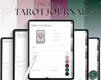 DIGITAL Tarot Journal, Tarot Planner Workbook, Daily Card Reading, Tarot Spreads, Tarot Deck Notebook, Witch, Grimoire, Oracle, GoodNotes