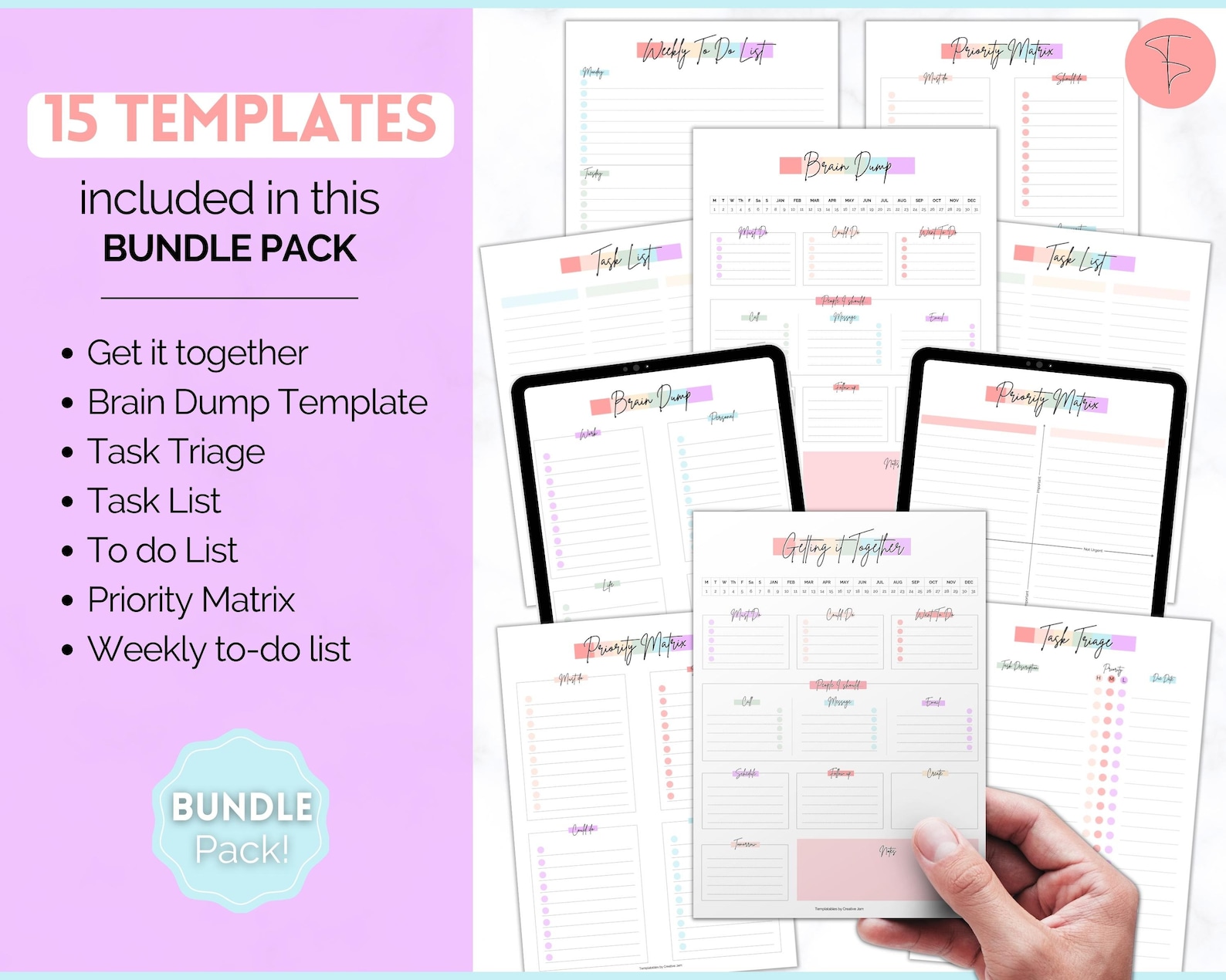 EDITABLE Brain Dump Template BUNDLE, to Do List Printable, ADHD Daily ...