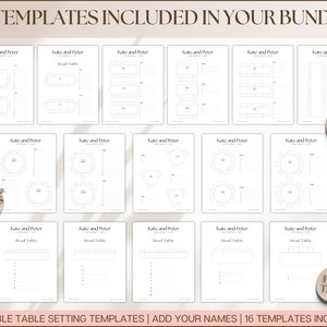 EDITABLE Wedding Seating Chart Templates, Round & Rectangle Tables ...
