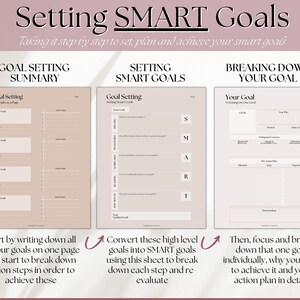 Goal Tracker Printable BUNDLE, 2024 Goals Planner, SMART Goal Setting ...