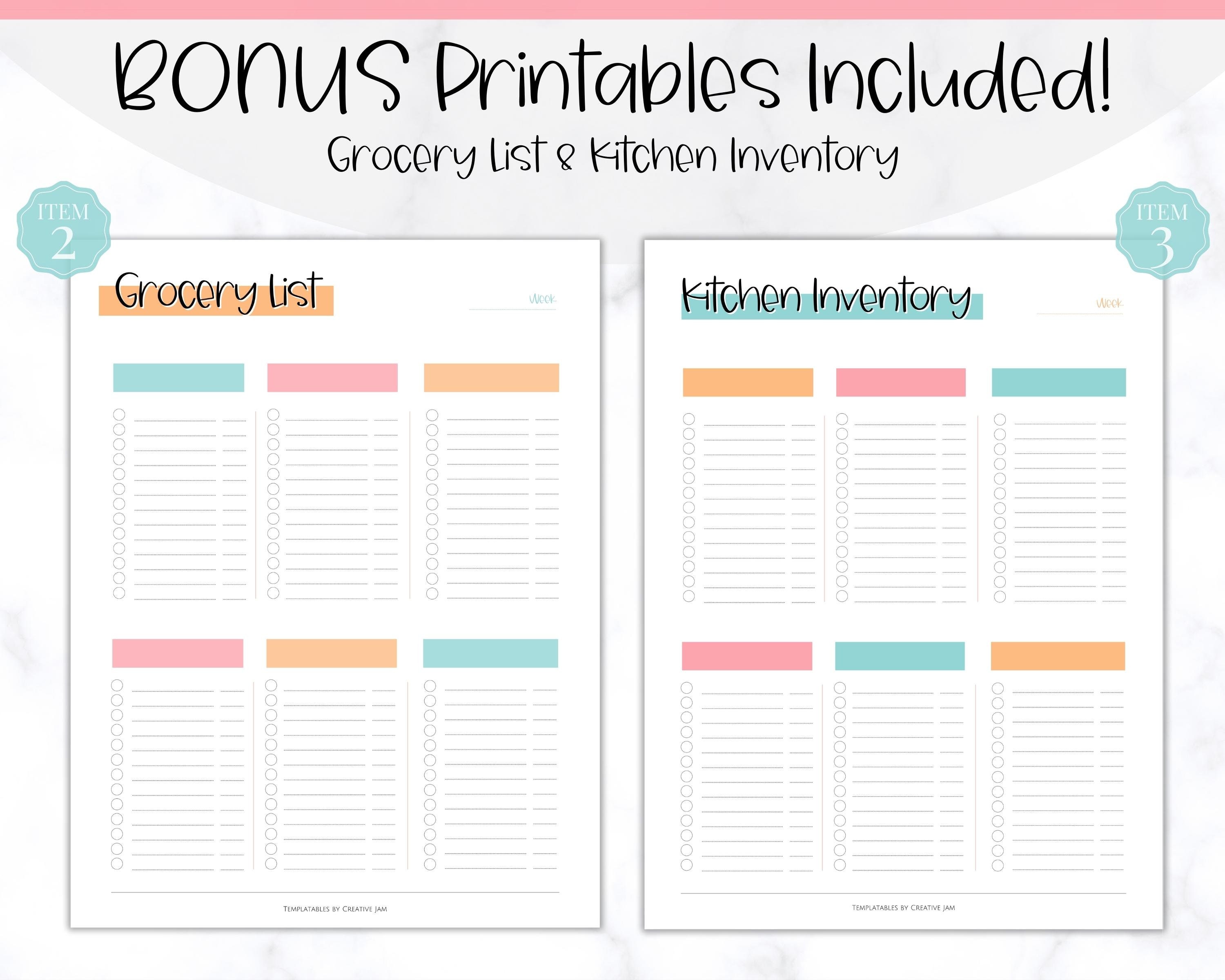 Weekly Meal Planner Printable Food Diary Meal Tracker Food - Etsy UK