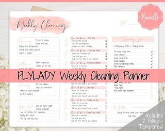 EDITABLE Cleaning Schedule, FLYLADY Daily Routine, Cleaning Checklist, Cleaning Planner, Weekly House Chore, Control Journal, Fly Lady Zones