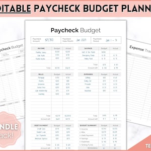 EDITABLE Paycheck Budget Planner, Budget by Paycheck Template, PDF Printable Budget Tracker, Finance Planner, Zero Based Budget Sheet Binder
