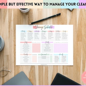 EDITABLE Cleaning Planner, Cleaning Checklist, Cleaning Schedule, Weekly House Chores, Adhd Clean Home, Monthly, Household Planner Printable image 6