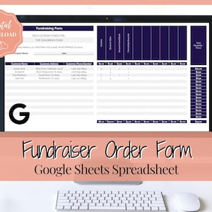 EDITABLE Fundraiser Order Form, Automated Charitable Donation & Fundraising Tracker, Spreadsheet, Silent Auction Bidding Sheet Template