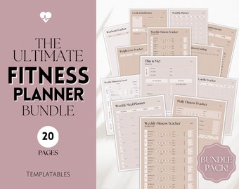 Weight Loss Tracker, Fitness Planner, BUNDLE, Workout Planner Fitness Journal, Wellness, Health Goal, Meal Planner, Self Care, Habit Tracker