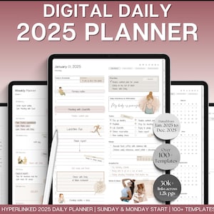 Digital Planner, 2025 GoodNotes Planner, Daily, Weekly, Monthly Planner, Undated Life Planner, Notability Planner, iPad Planner, Dated