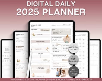 Digital Planner, 2025 GoodNotes Planner, Daily, Weekly, Monthly Planner, Undated Life Planner, Notability Planner, iPad Planner, Dated